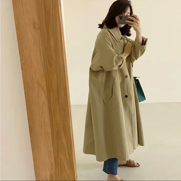 Jackets Coats Oversized Trench In Tan Size Small Poshmark